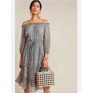Anthropologie Kira off the shoulder peasant dress Boho